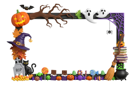 3D halloween party frame
