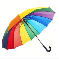 Colorful rainbow umbrella against white background (4)