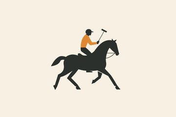 Polo Player Silhouette on Horseback