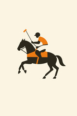 Polo Player Silhouette on Horseback