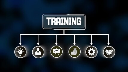 Digital abstract concept visualizing teamwork training, modern workflows, and business data transfer across multi devices, futuristic internet and network technology background