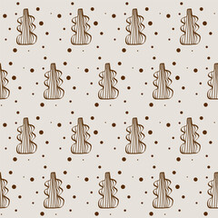 Doodle Antique Ceramic Vase Seamless Background. Brown and Beige Claw Pot Wrapping Paper. Wallpaper Doodle Scribble Line Design. Textile Fabric Swatch Hand Drawn Surface Print. Abstract Primitive Art.