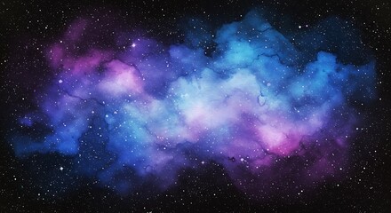 Fototapeta premium Cosmic Nebula: Hues of Purple and Blue
