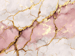 Obraz premium Abstract pastel background with watercolor palette of pink and gold, marble texture surface with golden veins, luxury decorative elegant artistic design element.