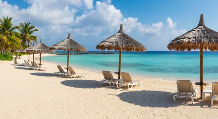 Tranquil Beach Escape: Sun-Kissed Sands & Azure Waters