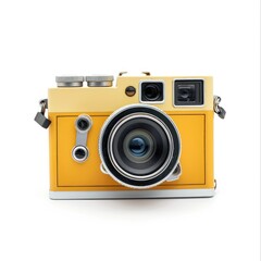 Retro yellow camera with silver details