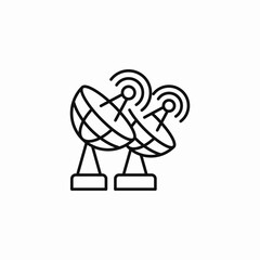 communication satellite dish icon sign vector
