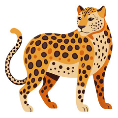 vector illustration of leopard, stalking, abstract