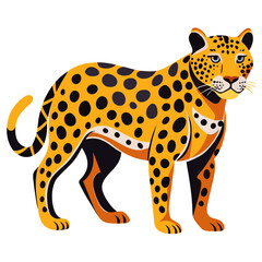 vector illustration of leopard, stalking, abstract