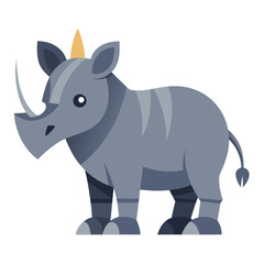 vector illustration of rhino, standing, abstract