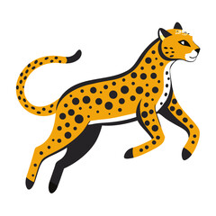 vector illustration of leopard, leaping, abstract