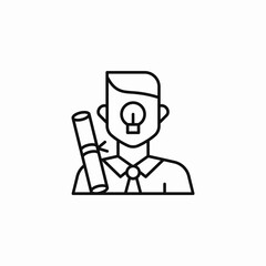 man idea diploma icon sign vector