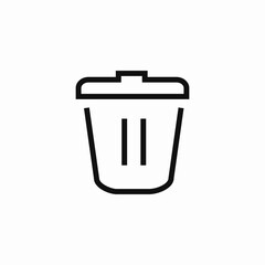 trash bin icon sign vector