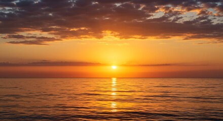 Golden Hour Seascape: Ocean Sunset Radiance