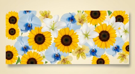 Sunflowers & Orchids: A Floral Tapestry