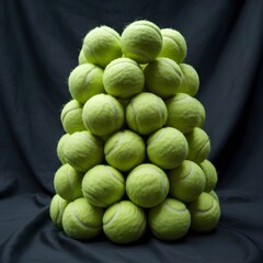 Close Up of Bright Yellow Tennis Balls on White Background – Sports Equipment Concept