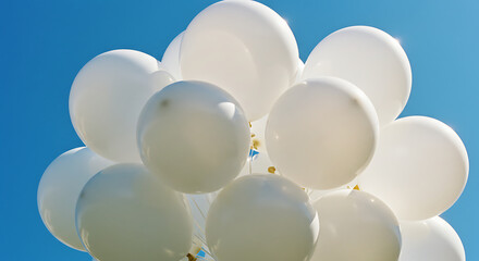 White Balloons, Clear Sky, Celebration