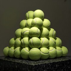 Close Up of Bright Yellow Tennis Balls on White Background – Sports Equipment Concept