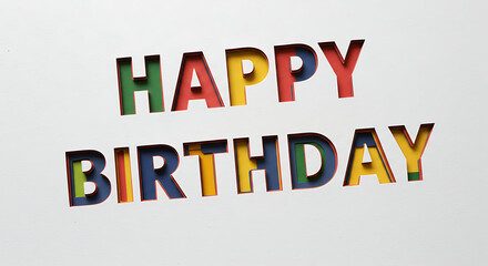 Colorful Cut-Out Happy Birthday Card