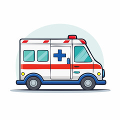 Cartoon Ambulance Illustration Side View