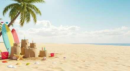 Tropical Paradise: Sun-Drenched 3D Render