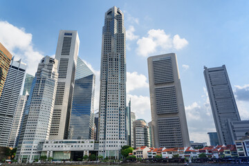 Fototapeta premium Skyscrapers at downtown of Marina Bay, Singapore