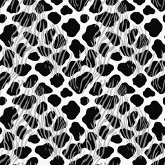 Seamless Pattern, Seamless Pattern with Zebra Stripes and Cow Spots for Fashion and Design Stock royalty free