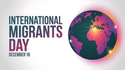 International migrants day december 18th with earth globe