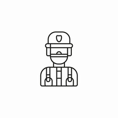 firefighter with helmet icon sign vector