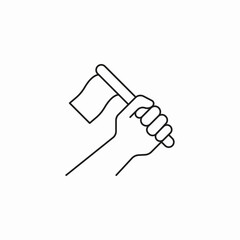 hand holding flag icon sign vector