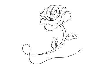 
Beautiful Rose Single Line Art Drawing Minimalist Flower Vector Design.