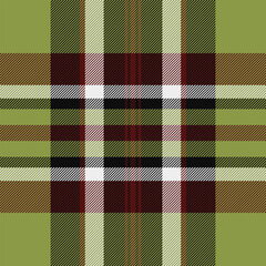Loft plaid texture pattern, curtain background fabric textile. Bandanna seamless vector tartan check in lime and black colors.