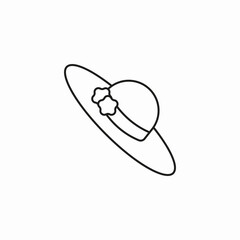 wide brim hat icon sign vector