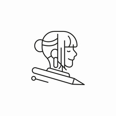 woman designer artist icon sign vector