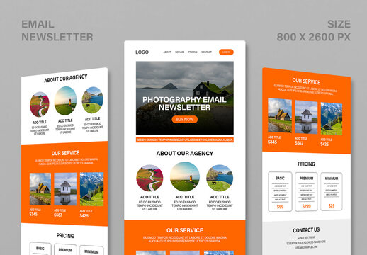 Clean Modern Email Newsletter Template Layout for Promotional Campaigns