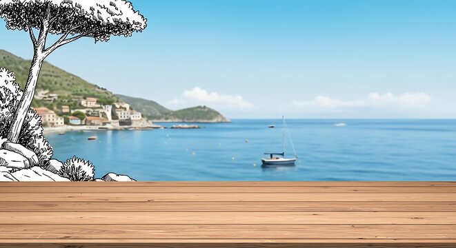 Coastal Sketch: Mediterranean Dream