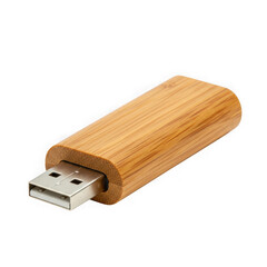 Natural wood grain usb flash drive for data storage and portable computing solutions transparent background