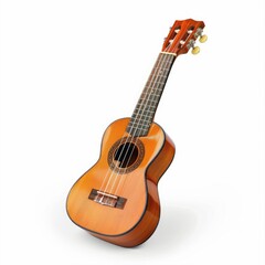 Obraz premium Wooden ukulele angled, light-colored, isolated