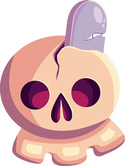  Vector illustration for halloween, sticker set, skull, holiday, autumn, rip, spirits, ghosts, costume, print, cute drawings, kawaii