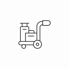 luggage trolley cart icon sign vector