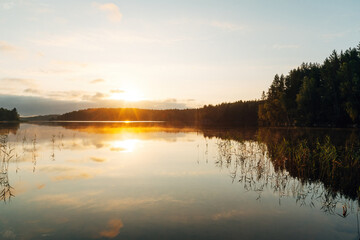 Sunset at a Lake