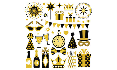 2026 colorful and silhouette Happy New Year