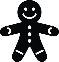 Gingerbread man with smile vector icon.