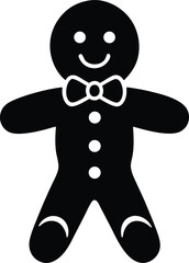 Gingerbread with bowtie vector icon.
