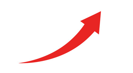 Dynamic red arrow soaring upwards signifying business growth success and positive trends