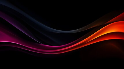 Naklejka premium Abstract design with flowing, vibrant colors against a dark background, showcasing dynamic movement and a sense of energy.
