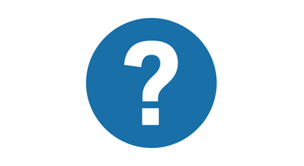 Blue question mark symbol representing uncertainty, problem-solving, and asking for help