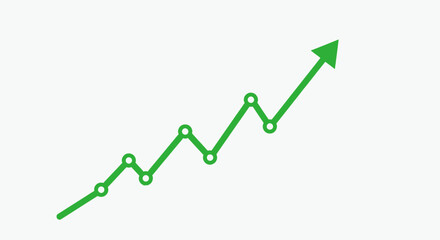 Dynamic green upward trend line symbolizing growth, success, and positive business results