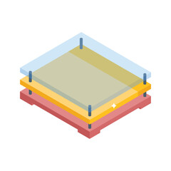 Grab this isometric icon of stylish glass table