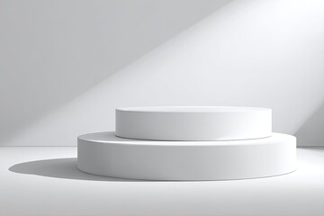 Two stacked white circles on a plain white background